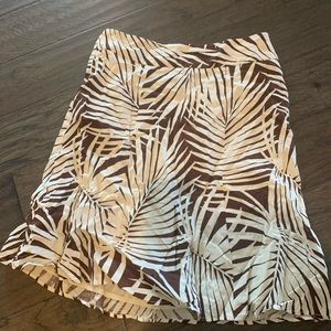 Gap palm leaf tropical linen skirt